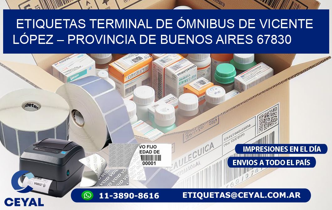 ETIQUETAS TERMINAL DE ÓMNIBUS DE VICENTE LÓPEZ – PROVINCIA DE BUENOS AIRES 67830