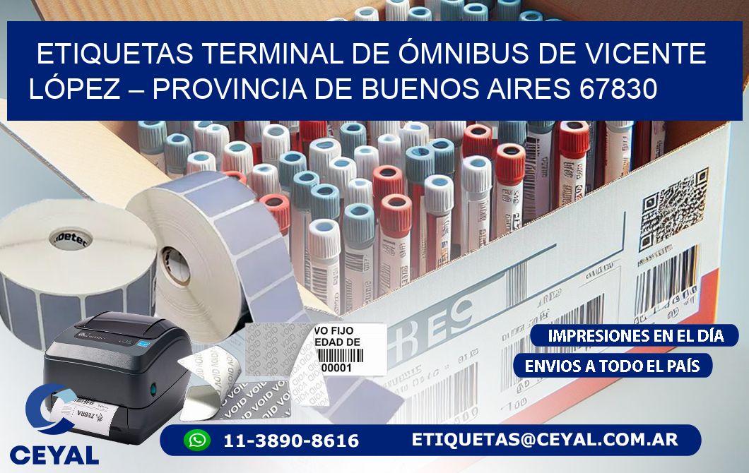 ETIQUETAS TERMINAL DE ÓMNIBUS DE VICENTE LÓPEZ – PROVINCIA DE BUENOS AIRES 67830