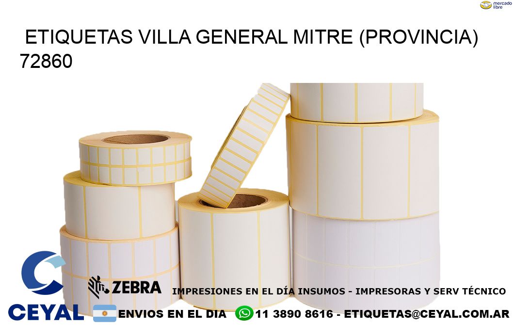 ETIQUETAS VILLA GENERAL MITRE (PROVINCIA) 72860