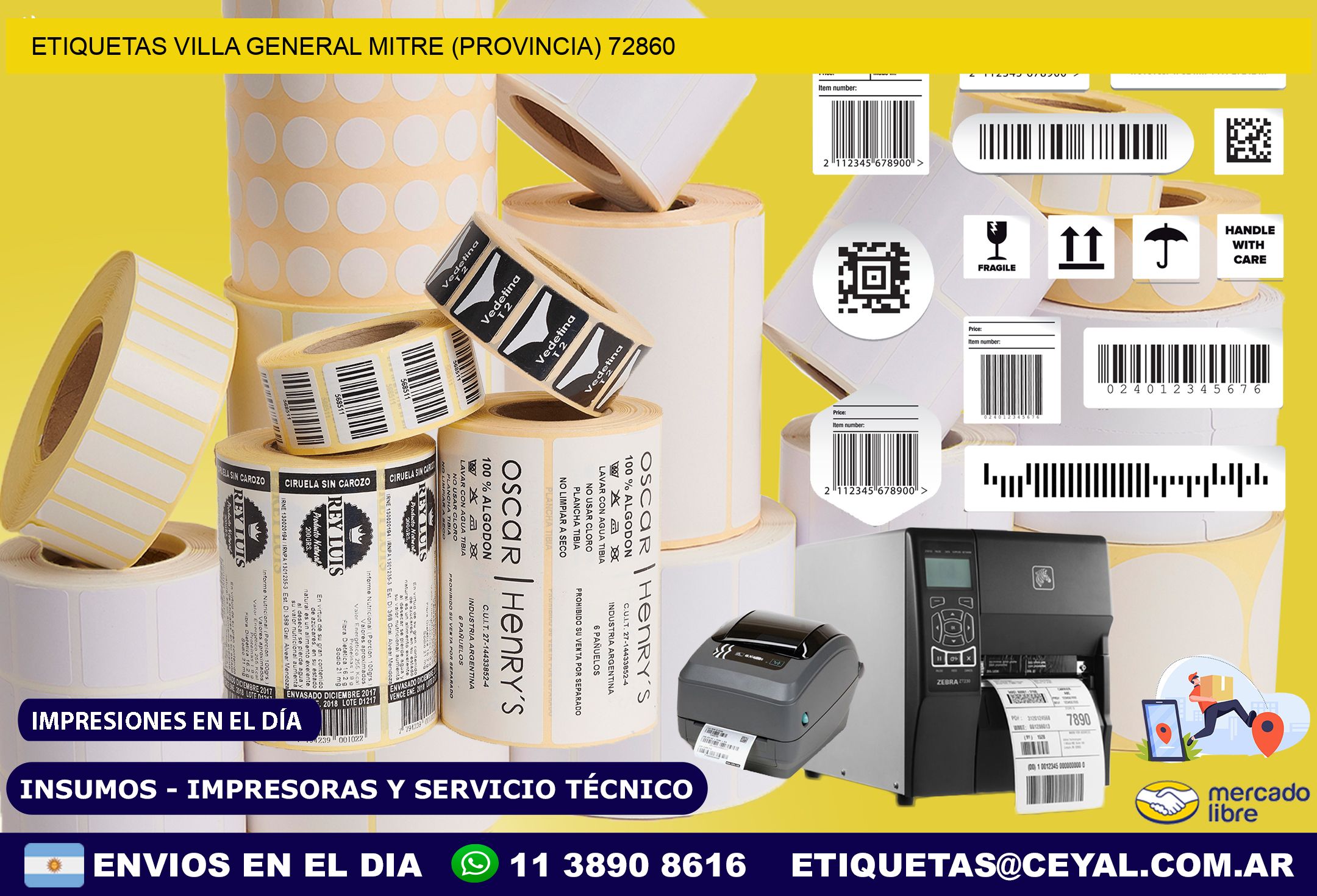 ETIQUETAS VILLA GENERAL MITRE (PROVINCIA) 72860