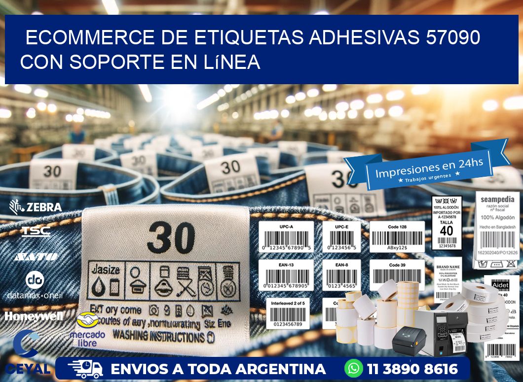 Ecommerce de Etiquetas Adhesivas 57090 con Soporte en Línea