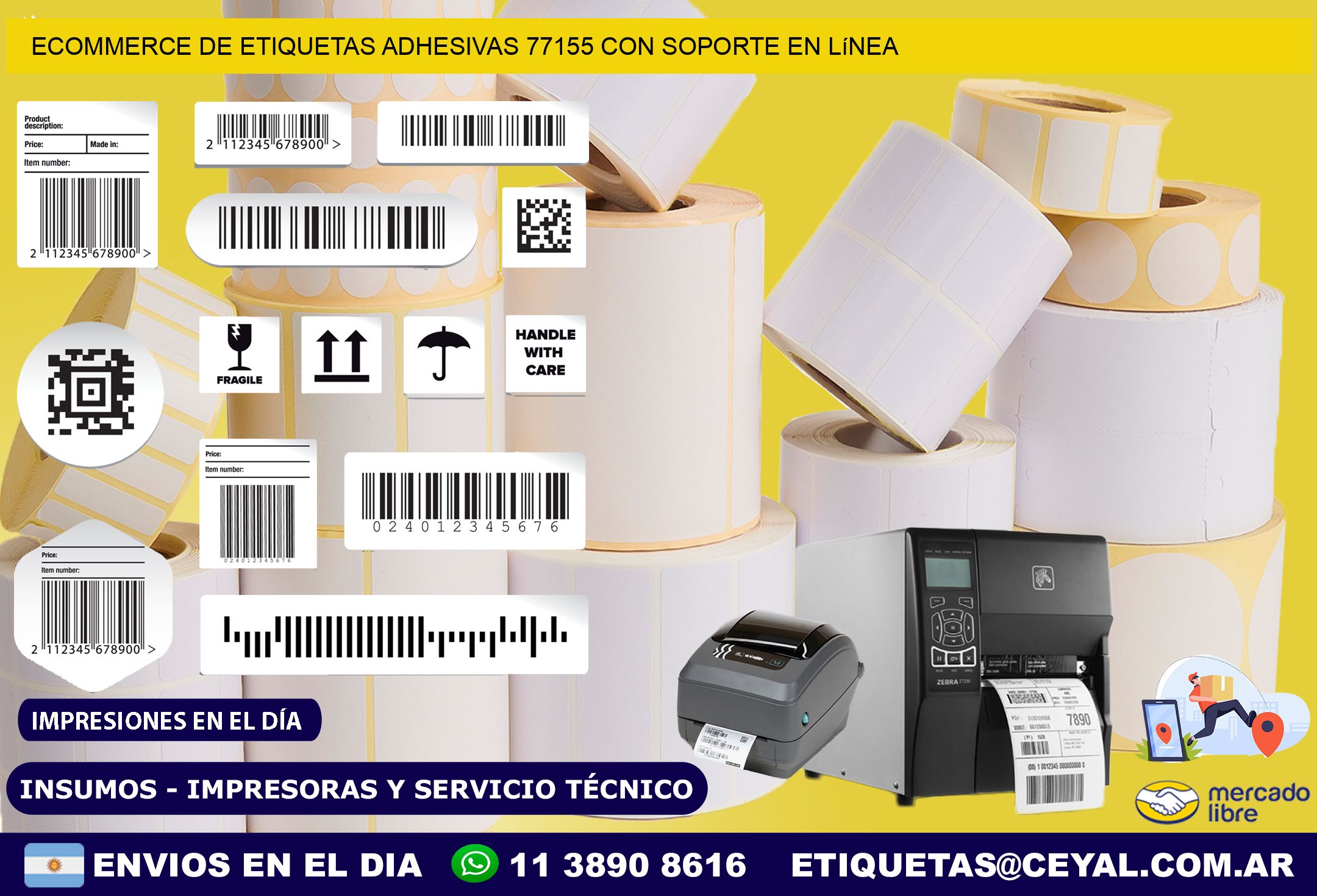 Ecommerce de Etiquetas Adhesivas 77155 con Soporte en Línea