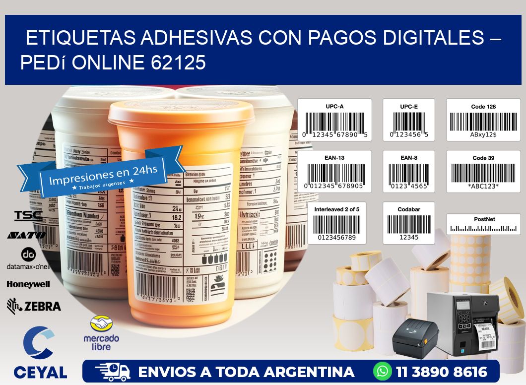 Etiquetas Adhesivas con Pagos Digitales – Pedí Online 62125
