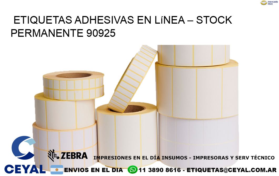 Etiquetas Adhesivas en Línea – Stock Permanente 90925
