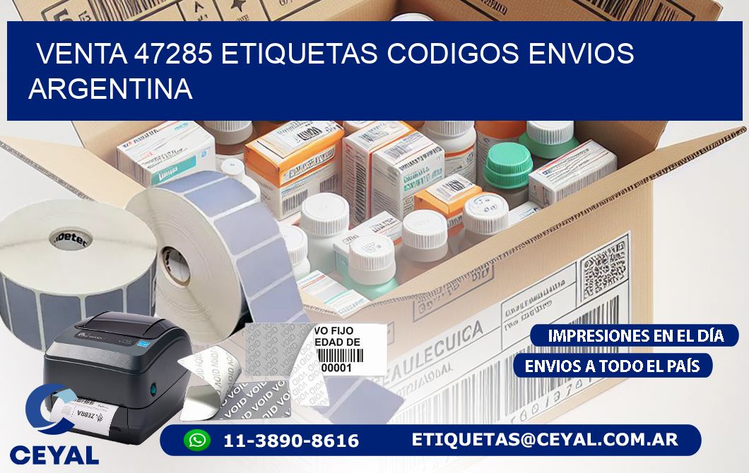 VENTA 47285 ETIQUETAS CODIGOS ENVIOS ARGENTINA