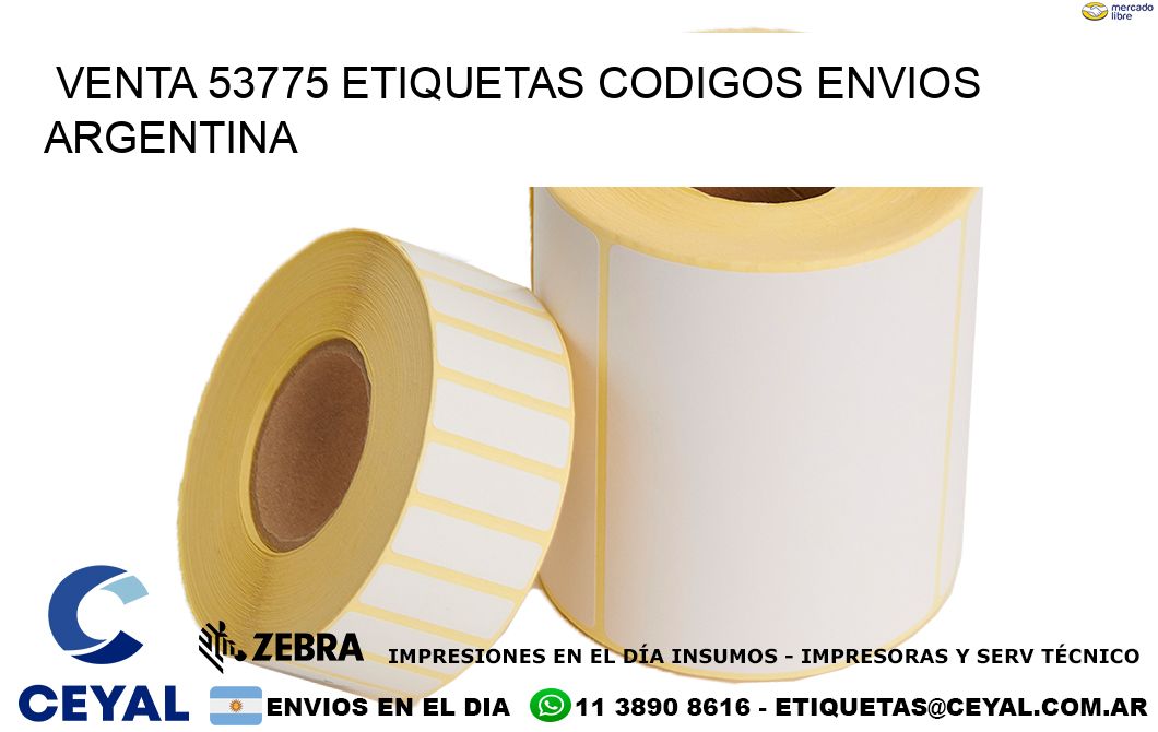 VENTA 53775 ETIQUETAS CODIGOS ENVIOS ARGENTINA