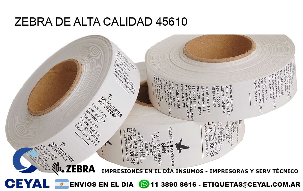 ZEBRA DE ALTA CALIDAD 45610