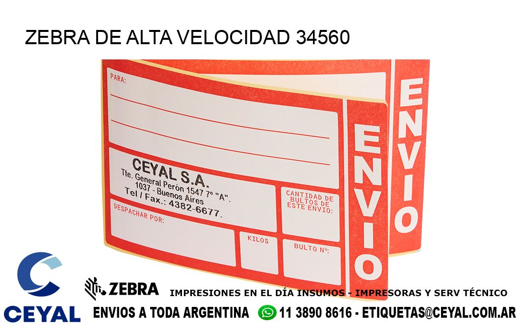 ZEBRA DE ALTA VELOCIDAD 34560