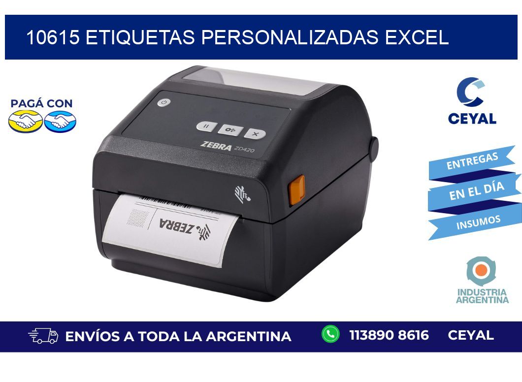 10615 ETIQUETAS PERSONALIZADAS EXCEL