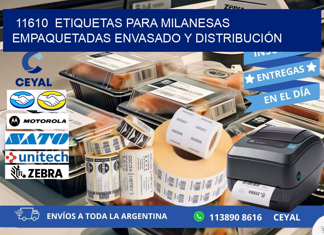 11610  ETIQUETAS PARA MILANESAS EMPAQUETADAS ENVASADO Y DISTRIBUCIÓN