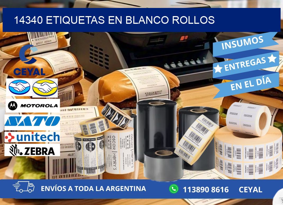 14340 ETIQUETAS EN BLANCO ROLLOS