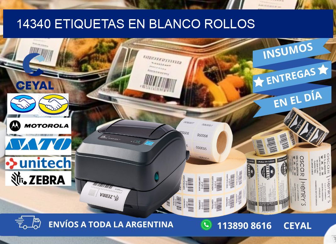 14340 ETIQUETAS EN BLANCO ROLLOS