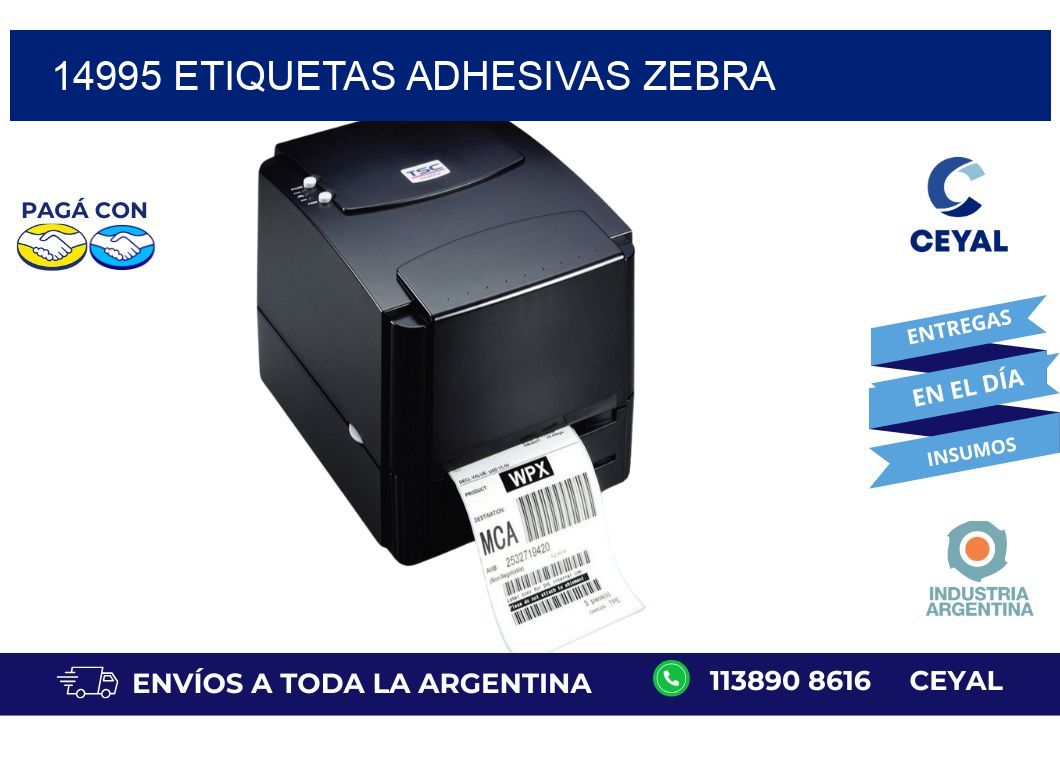 14995 ETIQUETAS ADHESIVAS ZEBRA