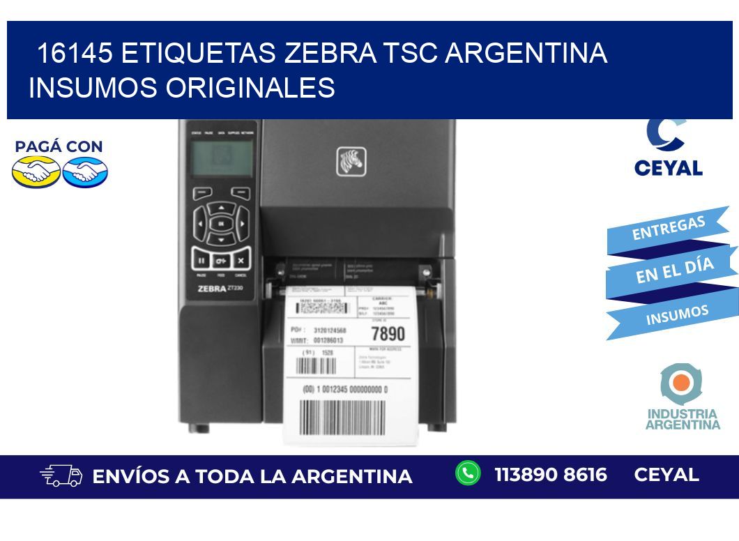 16145 etiquetas zebra tsc argentina INSUMOS ORIGINALES