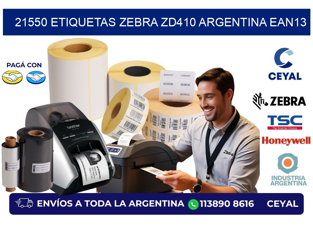 21550 etiquetas zebra zd410 argentina EAN13