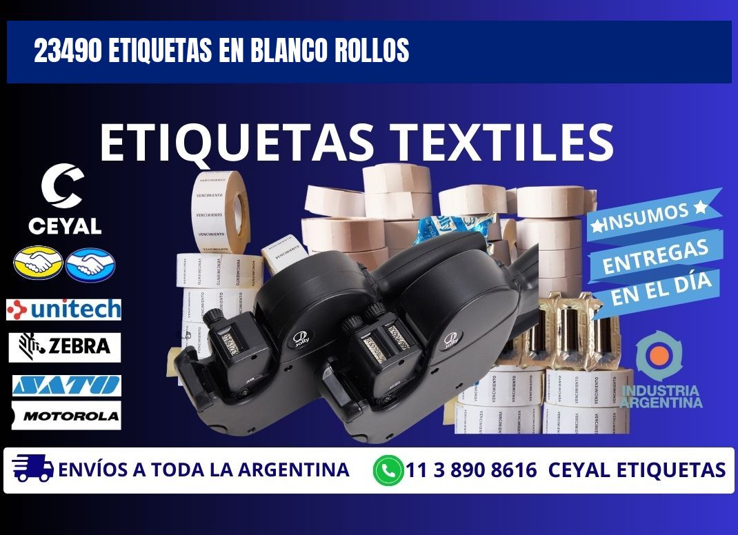 23490 ETIQUETAS EN BLANCO ROLLOS