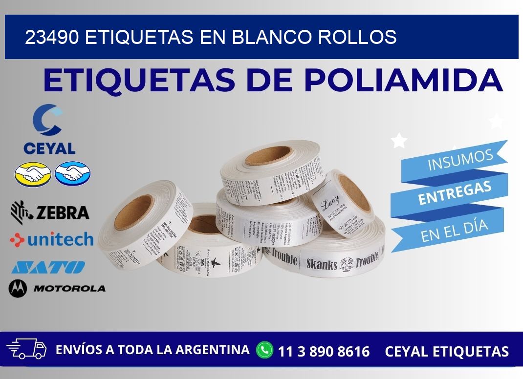 23490 ETIQUETAS EN BLANCO ROLLOS