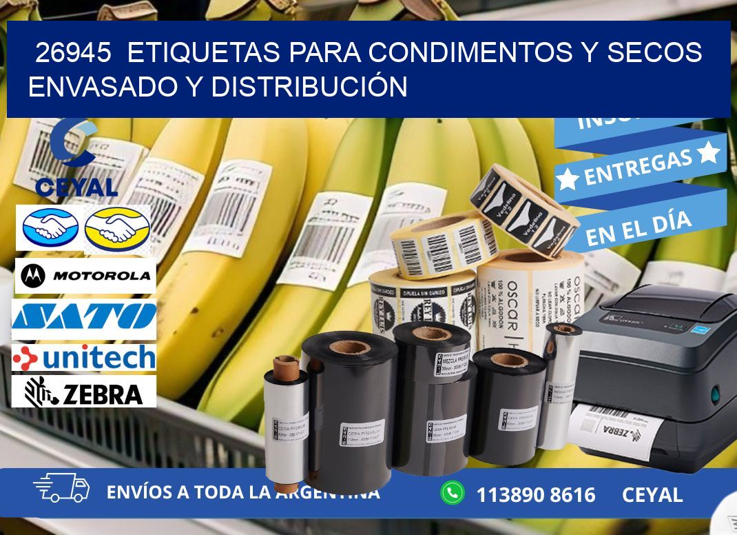 26945  ETIQUETAS PARA CONDIMENTOS Y SECOS ENVASADO Y DISTRIBUCIÓN