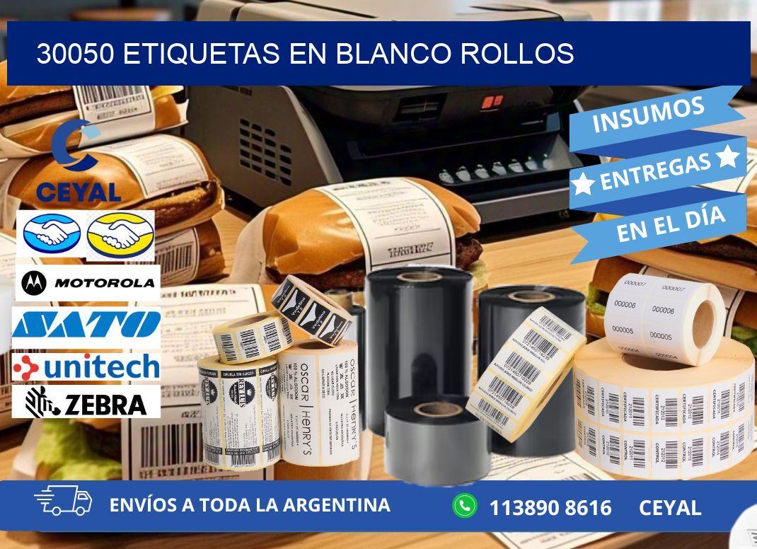 30050 ETIQUETAS EN BLANCO ROLLOS