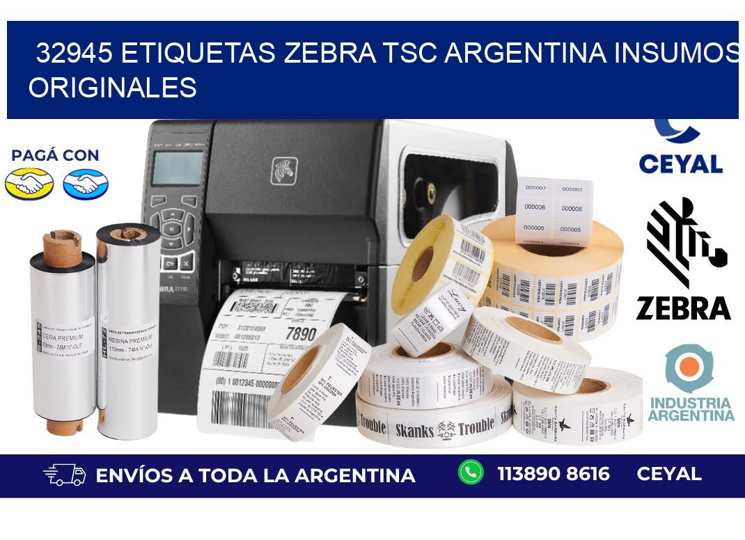 32945 etiquetas zebra tsc argentina INSUMOS ORIGINALES