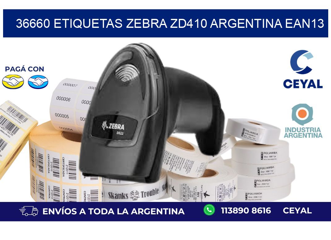 36660 etiquetas zebra zd410 argentina EAN13