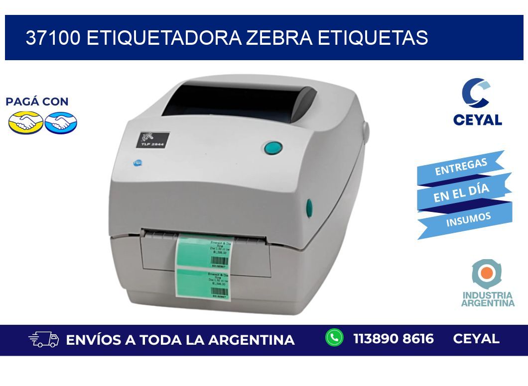 37100 ETIQUETADORA ZEBRA ETIQUETAS