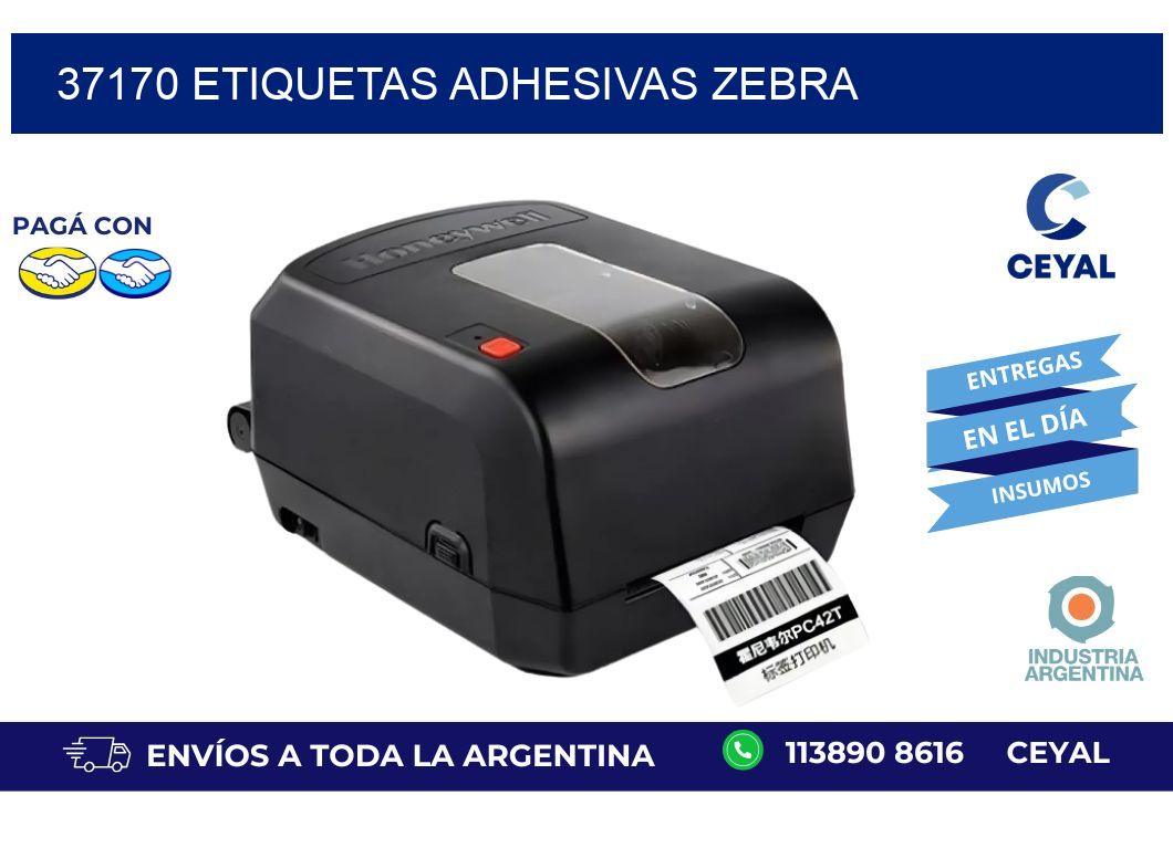37170 ETIQUETAS ADHESIVAS ZEBRA