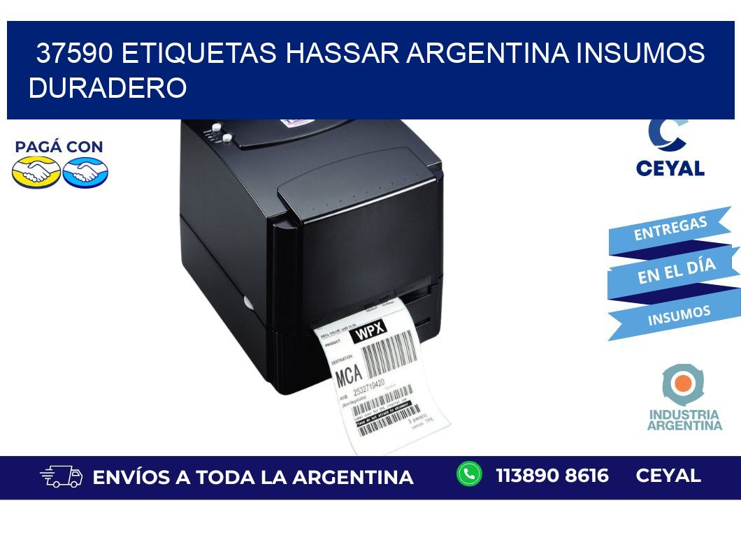 37590 etiquetas hassar argentina INSUMOS DURADERO