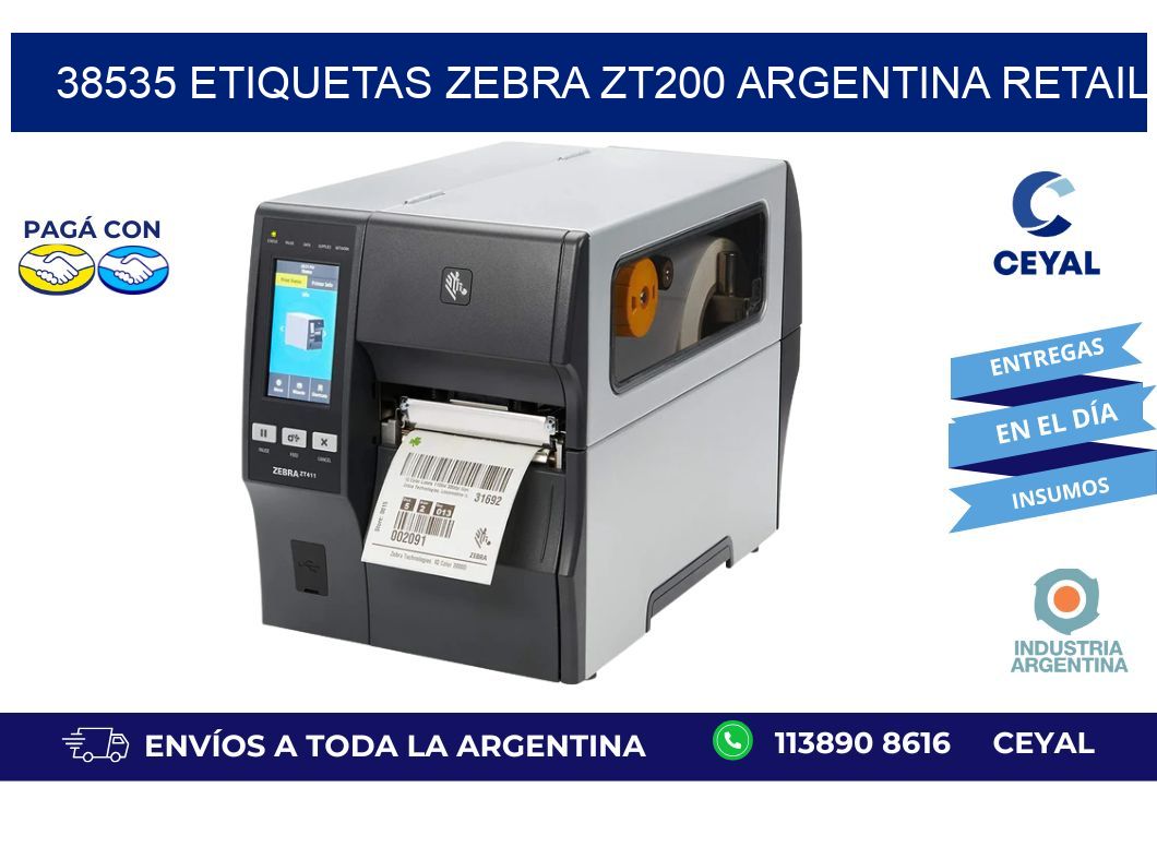 38535 etiquetas zebra zt200 argentina RETAIL