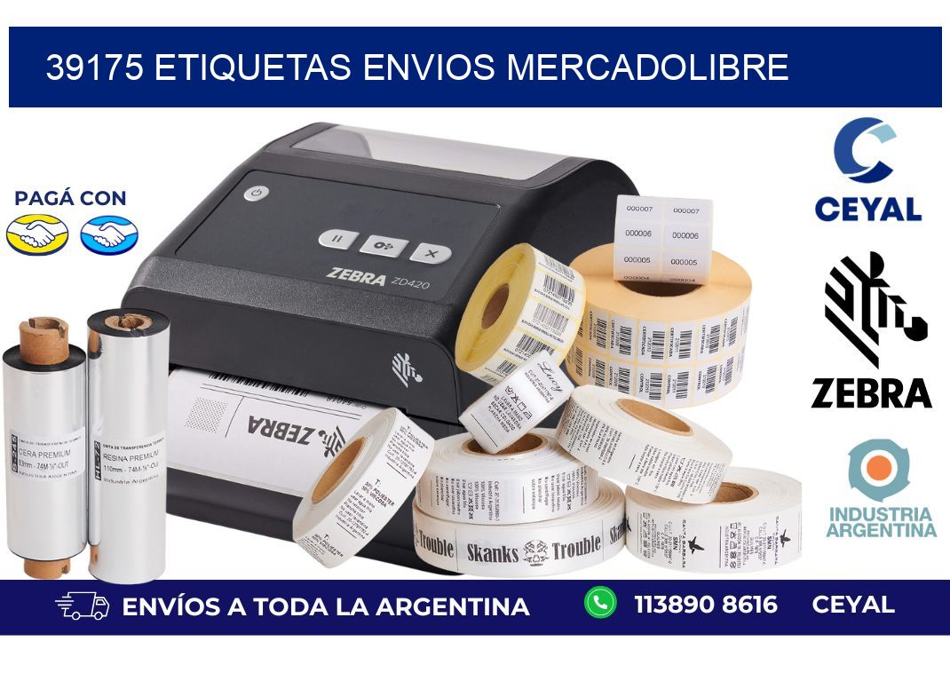39175 ETIQUETAS ENVIOS MERCADOLIBRE
