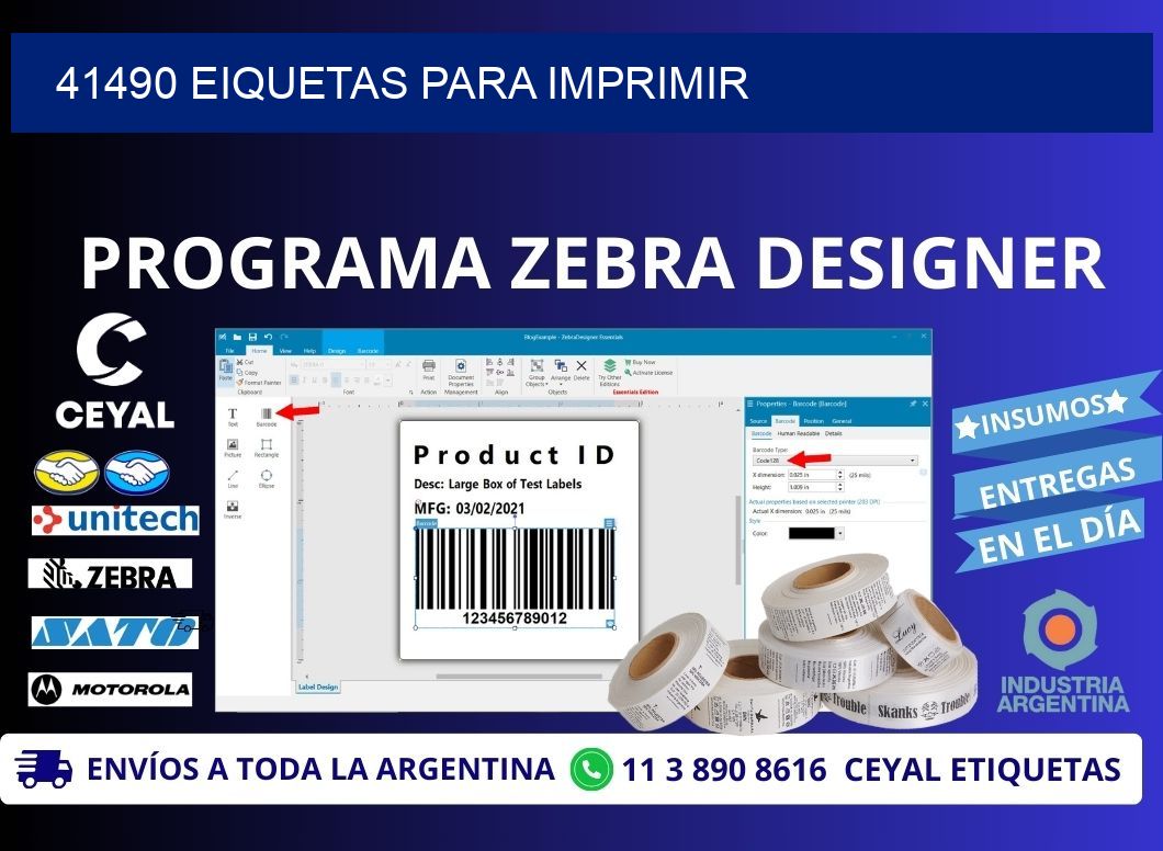 41490 EIQUETAS PARA IMPRIMIR