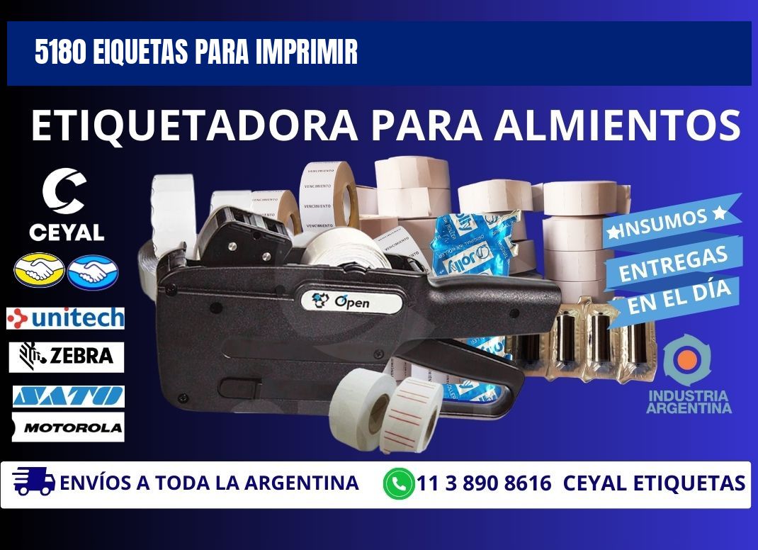 5180 EIQUETAS PARA IMPRIMIR