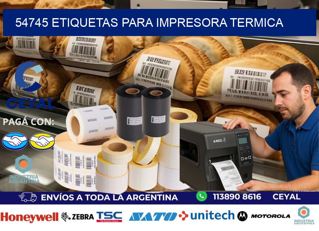 54745 ETIQUETAS PARA IMPRESORA TERMICA
