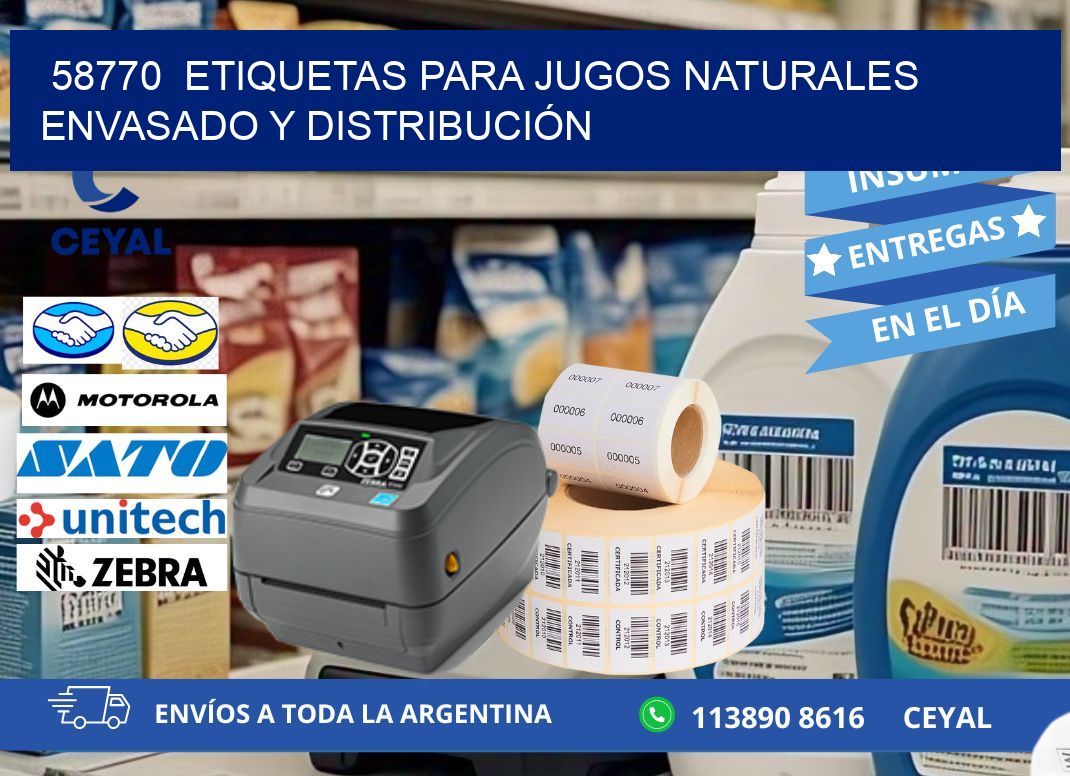 58770  ETIQUETAS PARA JUGOS NATURALES ENVASADO Y DISTRIBUCIÓN