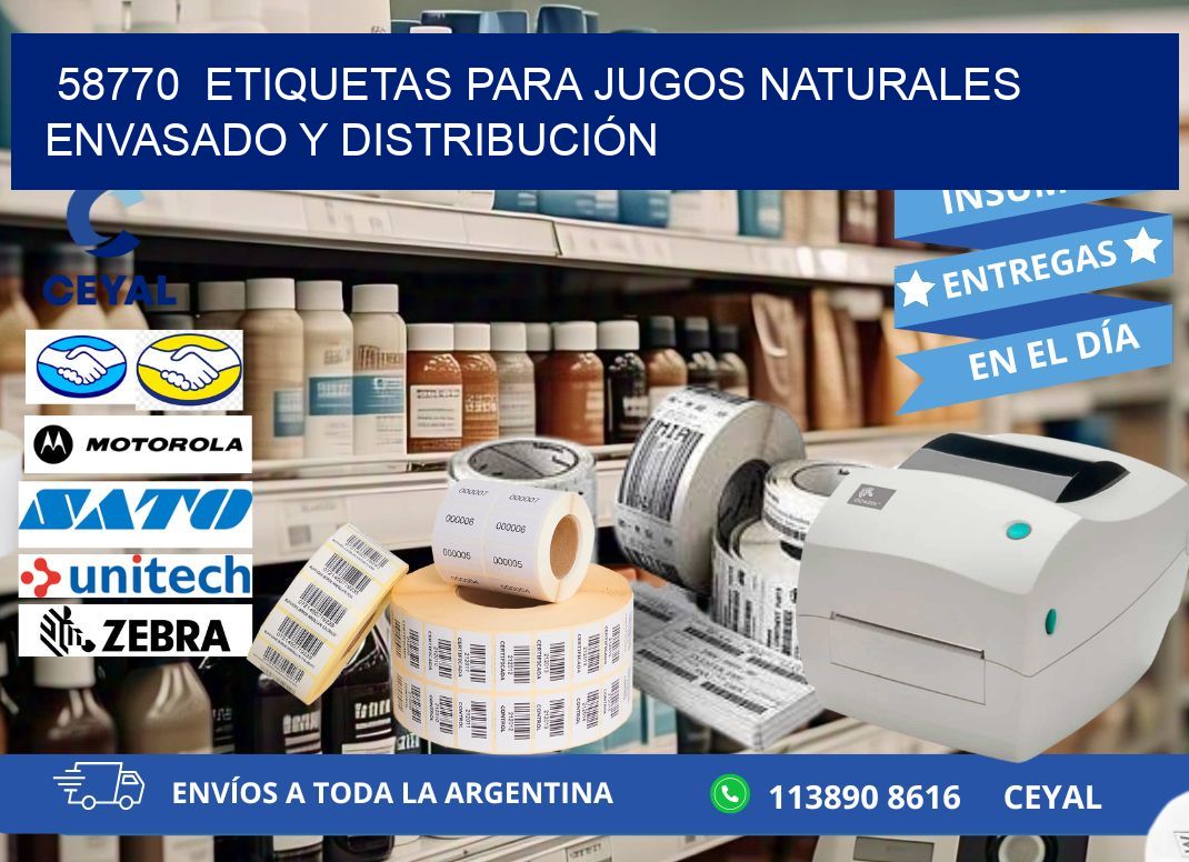 58770  ETIQUETAS PARA JUGOS NATURALES ENVASADO Y DISTRIBUCIÓN