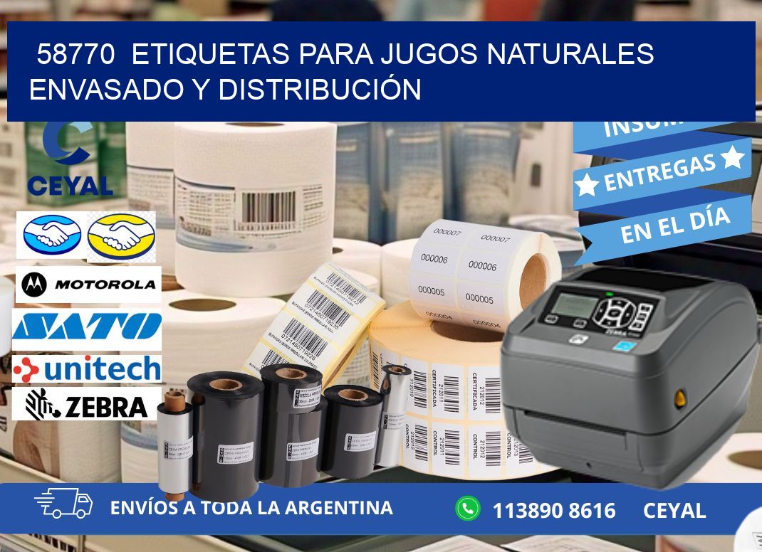 58770  ETIQUETAS PARA JUGOS NATURALES ENVASADO Y DISTRIBUCIÓN