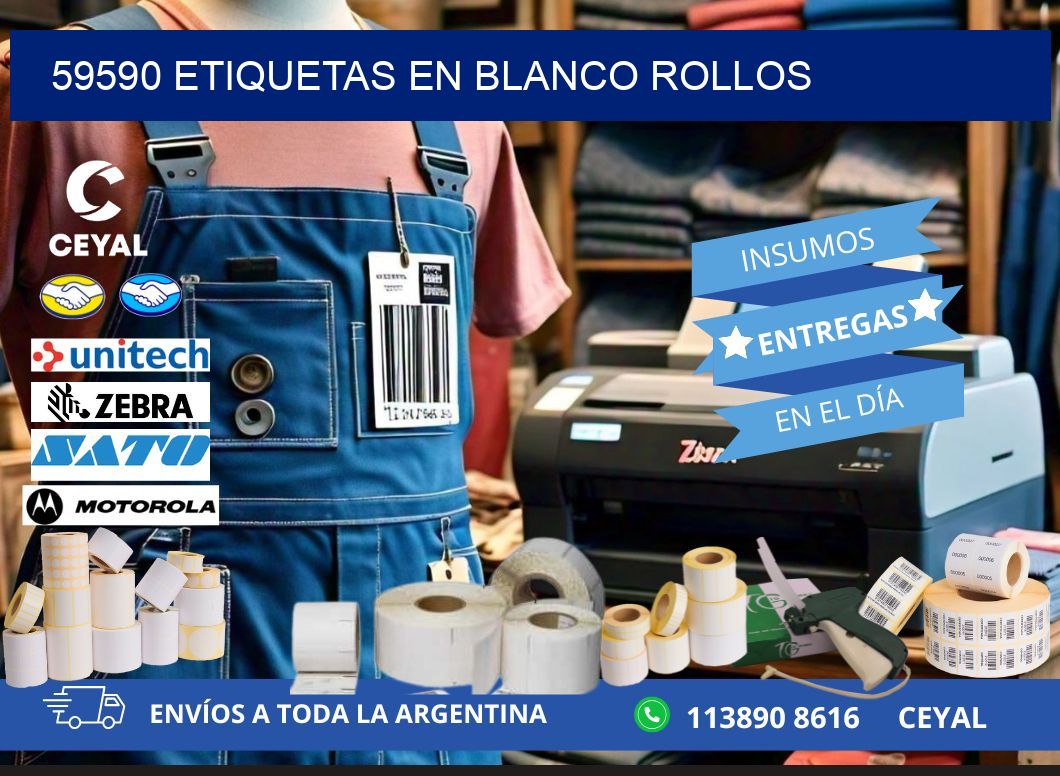 59590 ETIQUETAS EN BLANCO ROLLOS