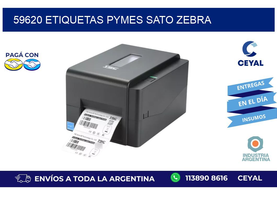 59620 ETIQUETAS PYMES SATO ZEBRA