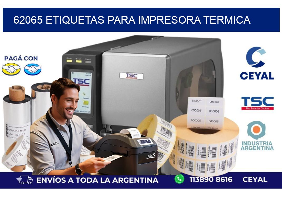 62065 ETIQUETAS PARA IMPRESORA TERMICA