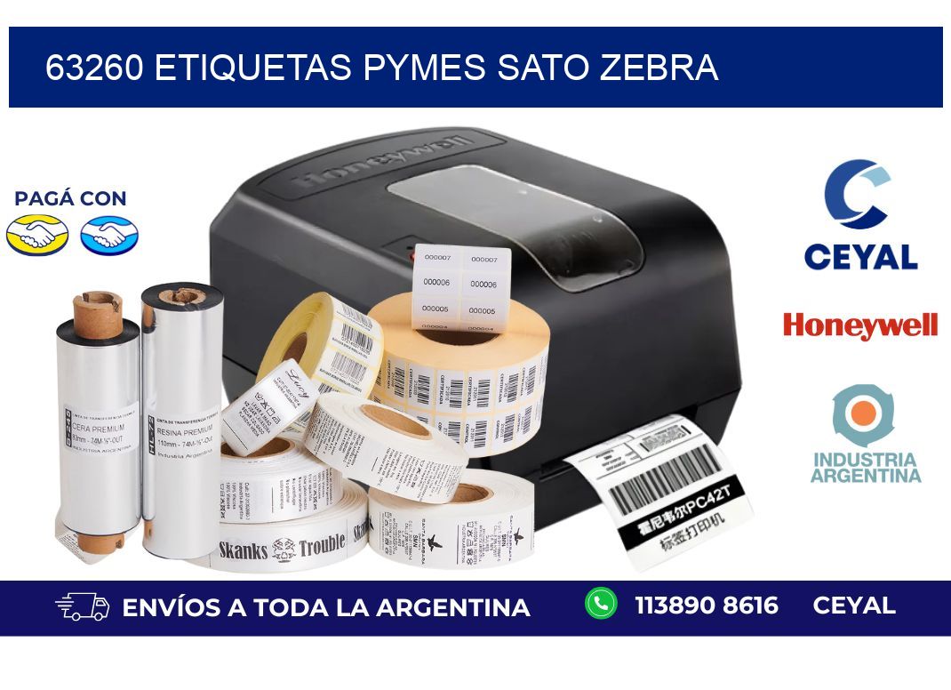 63260 ETIQUETAS PYMES SATO ZEBRA