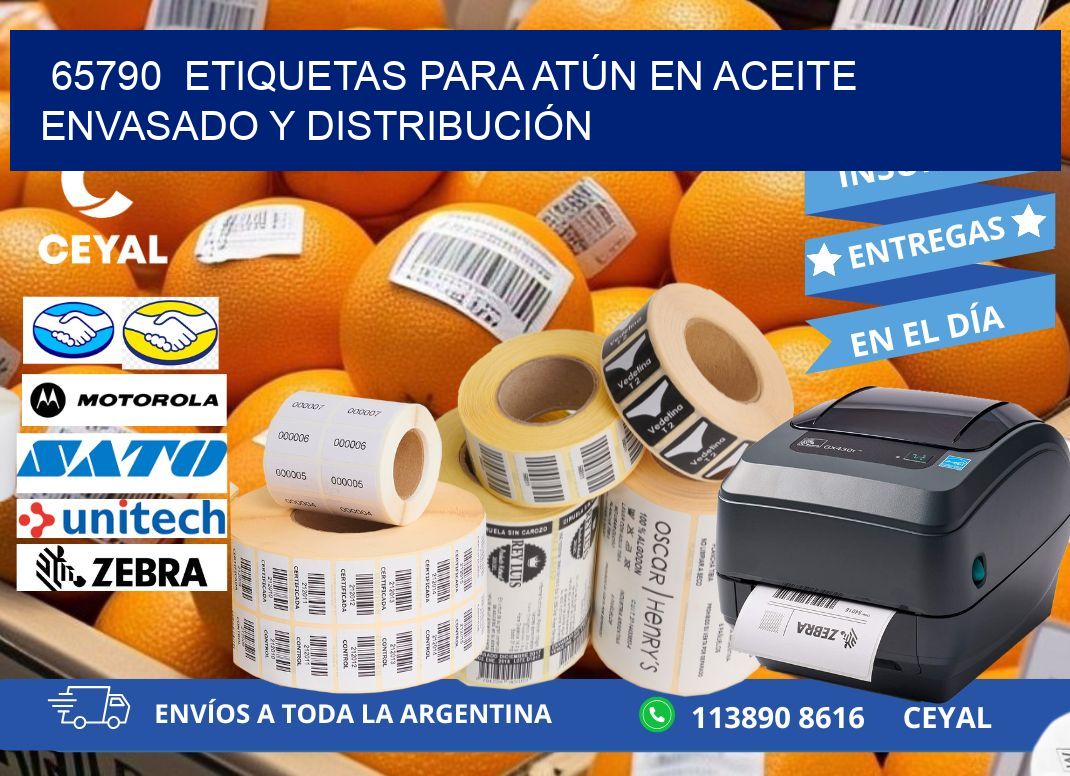 65790  ETIQUETAS PARA ATÚN EN ACEITE ENVASADO Y DISTRIBUCIÓN