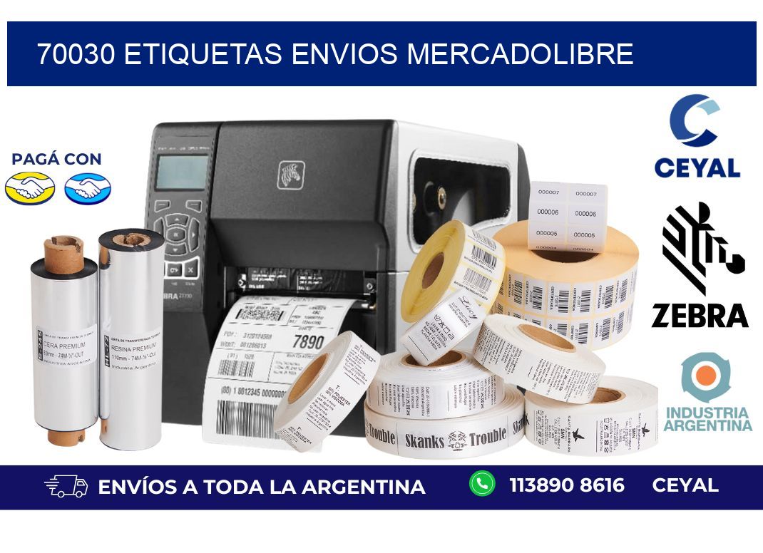 70030 ETIQUETAS ENVIOS MERCADOLIBRE