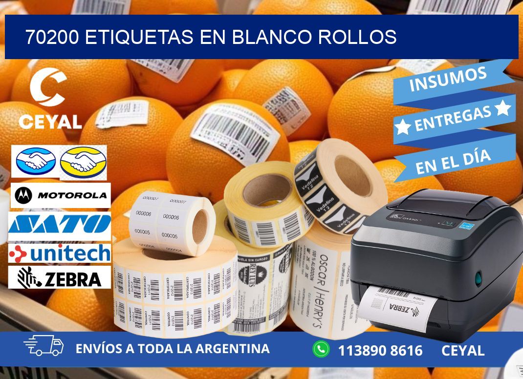 70200 ETIQUETAS EN BLANCO ROLLOS
