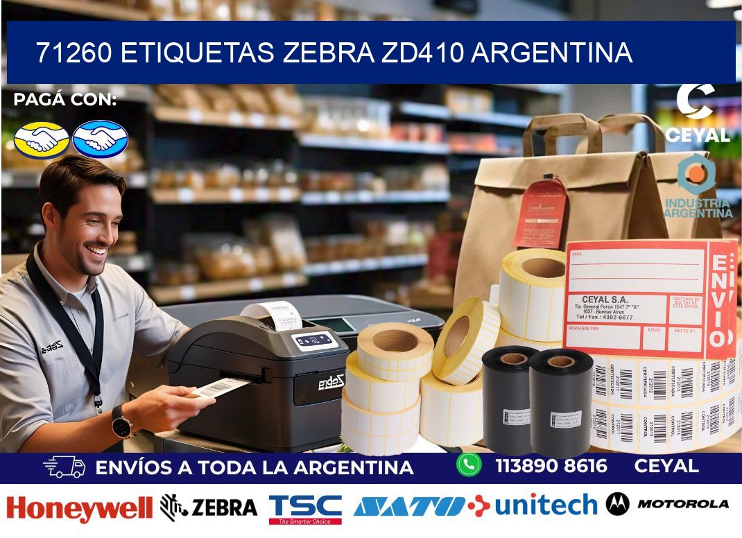 71260 etiquetas zebra zd410 argentina