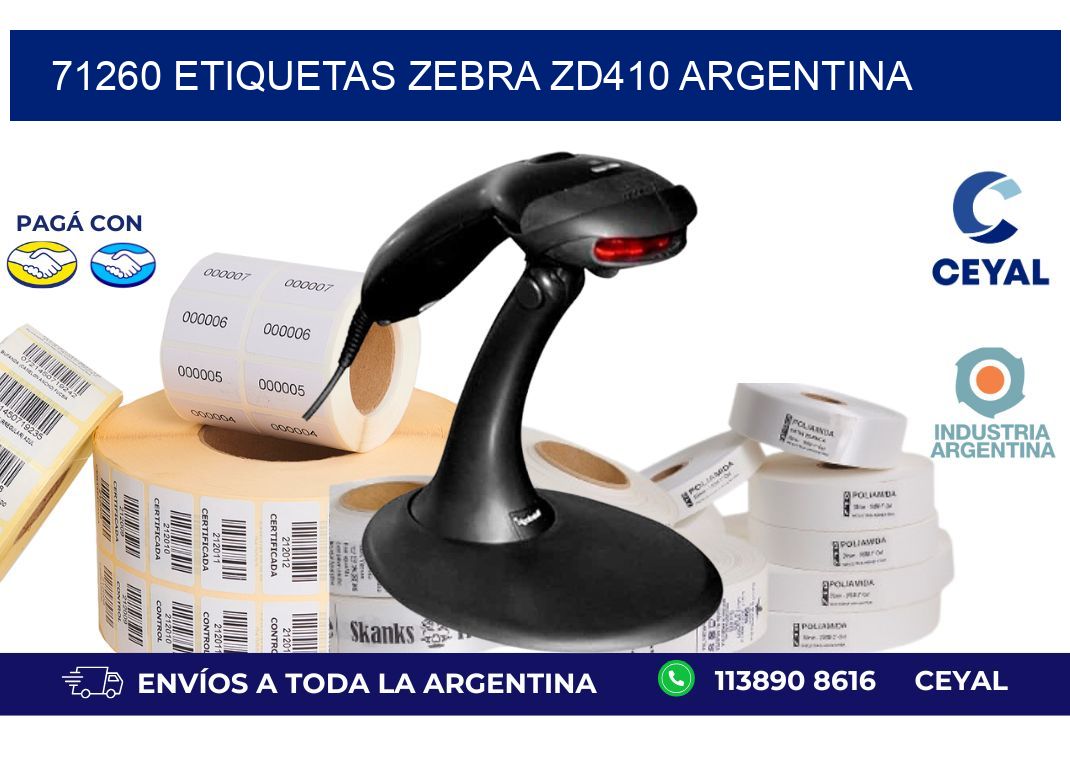 71260 etiquetas zebra zd410 argentina