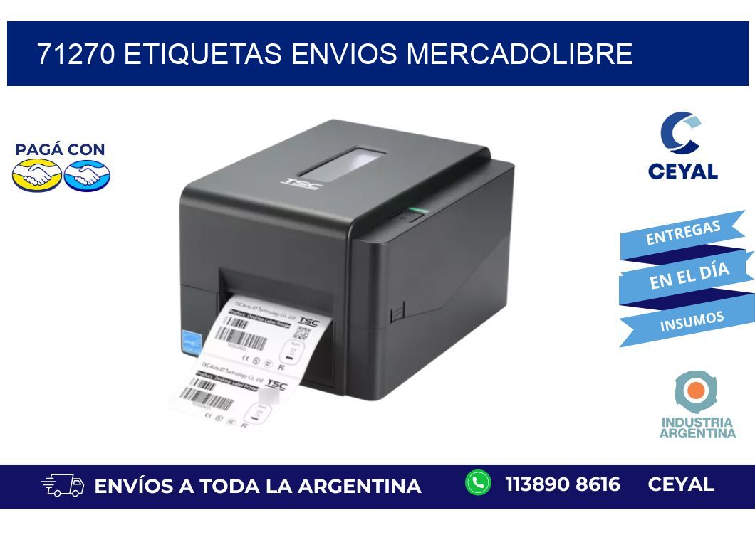 71270 ETIQUETAS ENVIOS MERCADOLIBRE