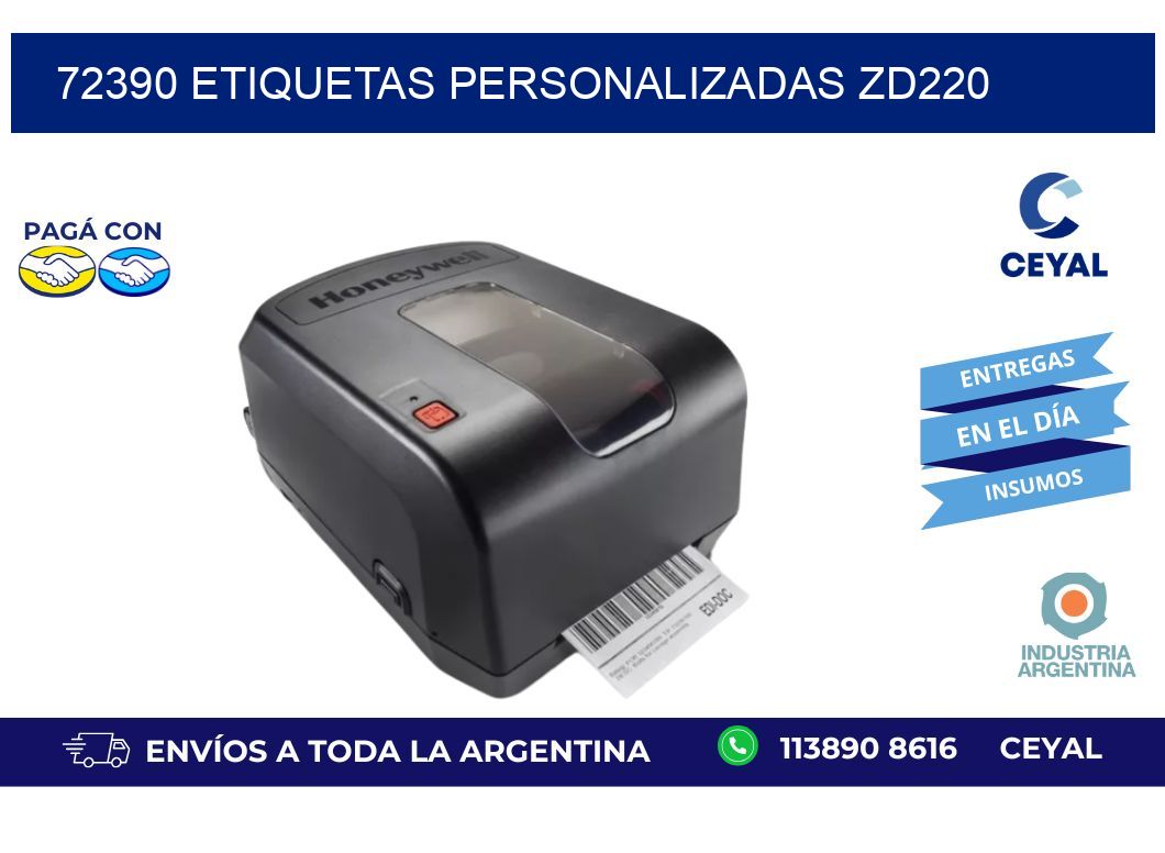 72390 ETIQUETAS PERSONALIZADAS ZD220