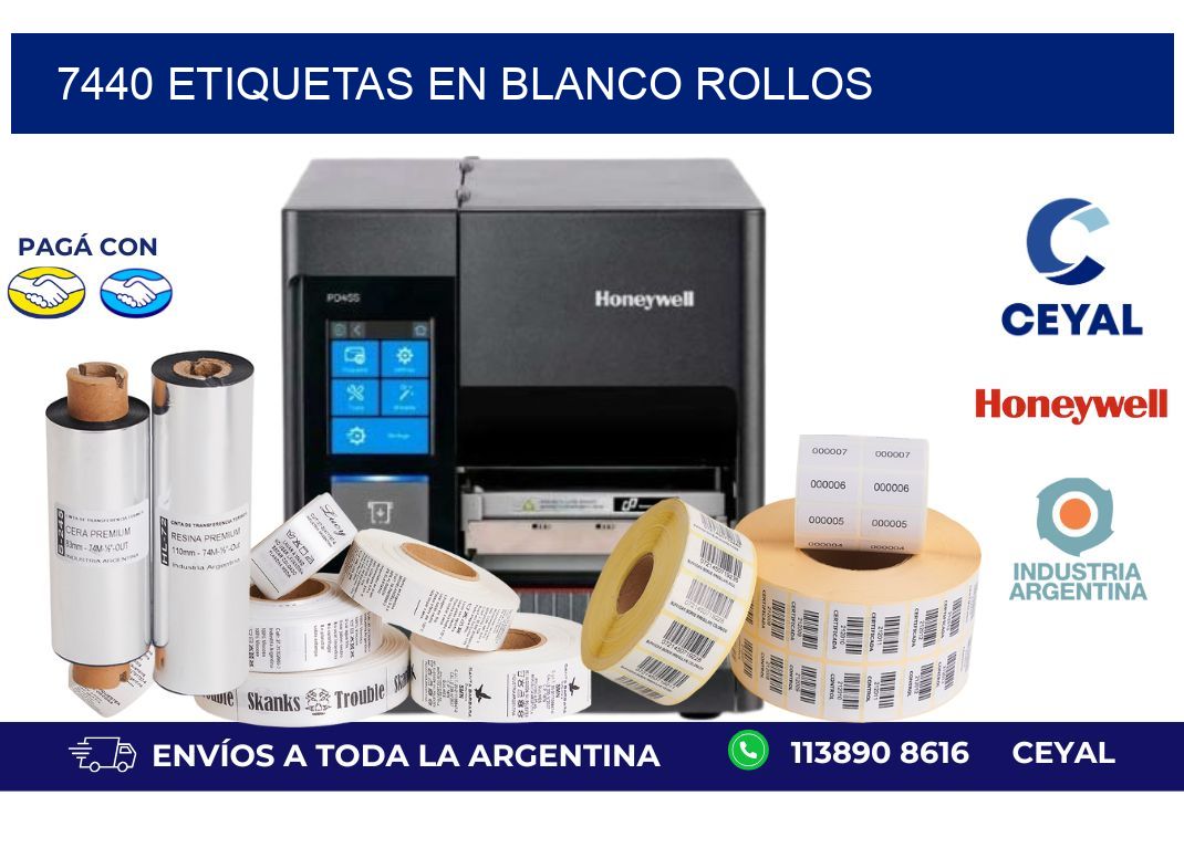 7440 ETIQUETAS EN BLANCO ROLLOS