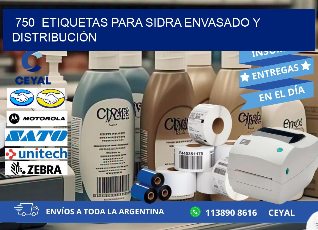 750  ETIQUETAS PARA SIDRA ENVASADO Y DISTRIBUCIÓN