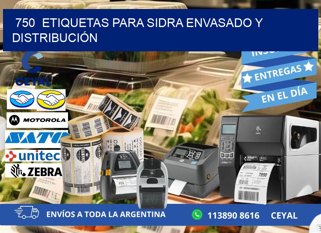750  ETIQUETAS PARA SIDRA ENVASADO Y DISTRIBUCIÓN
